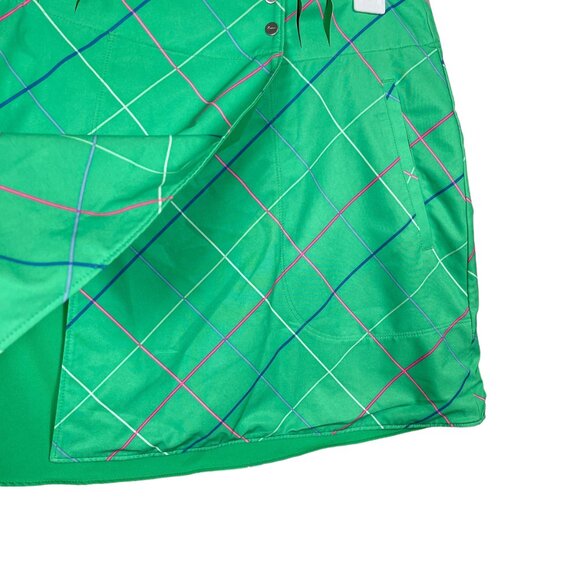 Nike Golf Reversible Skirt Womens 4 Green Plaid Shell Lightweight Preppy Active - Picture 9 of 16